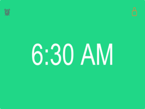 KiddoKlock wake screen at 6:30 AM